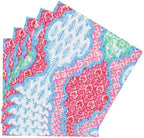 Caspari Provencale Cotton Pink Multi Cocktail Napkins - 20 Cocktail Napkins per Package