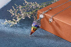 CrystalTears Chakra Crystal Pendulum Hexagonal Reiki Healing Crystal Points Gemstone Dowsing Orgone Pendulum for Divination Witchcraft Crystal Therapy