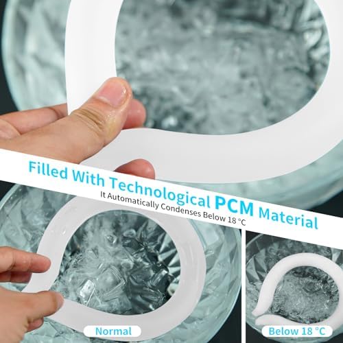 2Pcs. Neck Cooler Ice Ring with Insulated Bag. Wearable Head Shoulder Cooling Tube for Hot Weather in Summer, Gel Ice Collar for Outdoor Workers, Sports. Reusable Cool Wraps. (White*2)