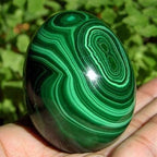 1pcs 70 Natural Dark Green Malachite Crystal Gemstone Egg Sphere Ball