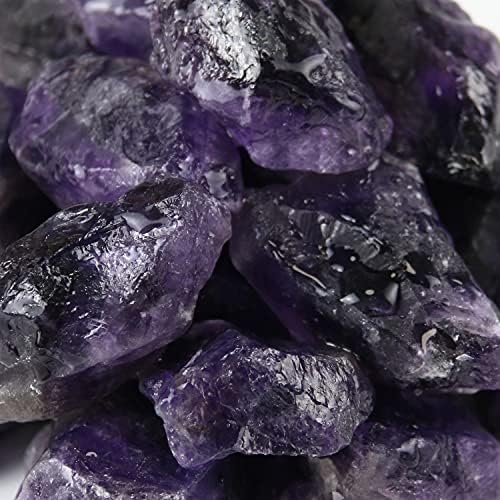 Amethyst Crystals, Raw Crystals Bulk, Gem Stones Rocks Crystals, Tumbled Stones and Crystals Bulk, Rock Collection, Chakra Stones, Healing Crystals, Raw Crystals, Minerals Rocks Crystals(1LB)