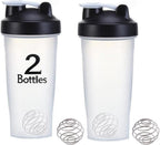 otylzto 2 Pack 28 oz Shaker Bottles for Protein Mixes, Protein Shaker Bottle with Stainless Steel Whisk Ball, Shaker Cup, Protein Bottle, Protein Shake Bottles