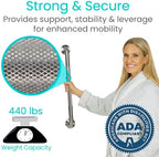 Vive Grab Bar for Bathtubs and Showers (Textured) - Handicap Bathroom Safety Rail for Elderly - Wall Handle for Tub, Toilet, & Bath - Disability Assist Device Accessory Handrail