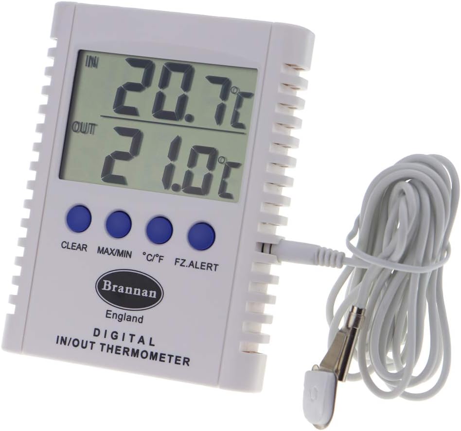 Brannan Digital Max Min Thermometer Indoor Outdoor 2.5M Probe Cable