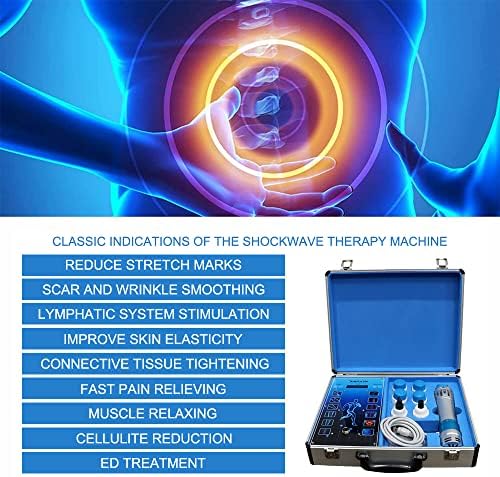 Shockwave Therapy Machine, Electromagnetic Extracorporeal Shock Wave Therapy Machine Touch Screen Pain Relief Body Massager Muscle Relax with 7 Massage Heads