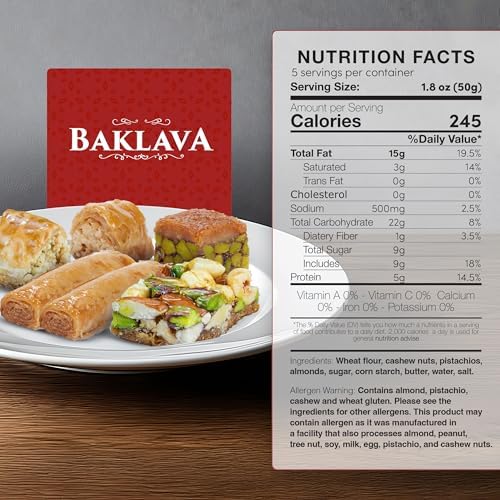 Eastanbul Baklava, 8.8oz, Baklava Pastry, Pistachio Gift Box, Middle Eastern Sweets, Turkish Desserts, Pistachio & Cashew Rich Pastry, Dulces Arabes, Arabic Sweets, Turkish Gifts