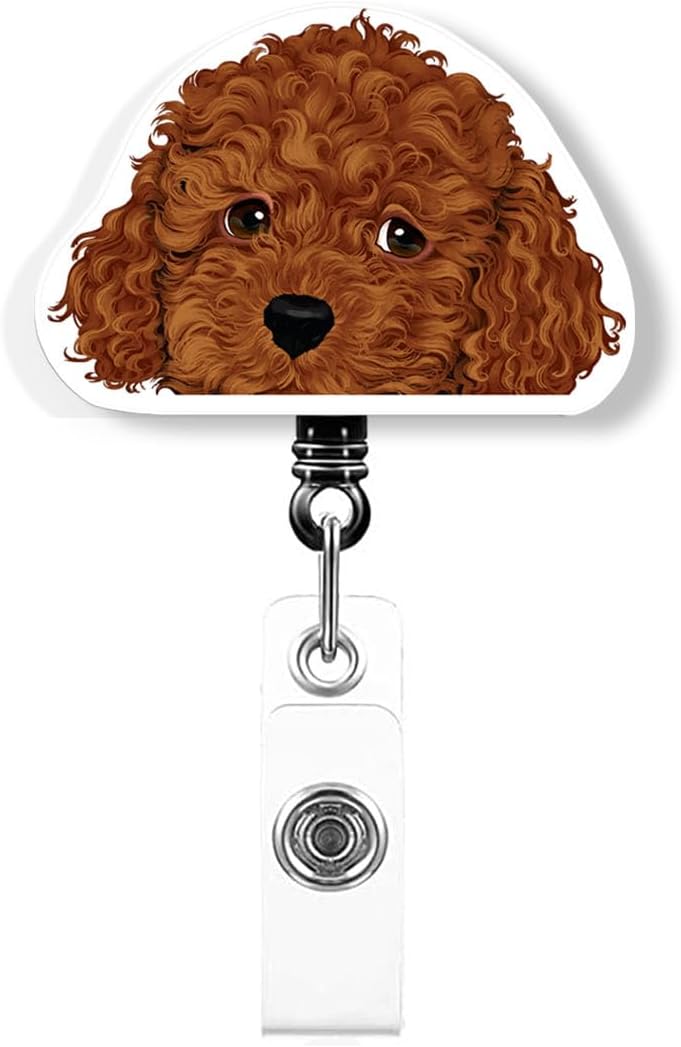 WIRESTER Retractable Badge Reel ID Holder with Alligator Clip for Office Worker, Nurse, Doctor, Teacher, Student - Animal