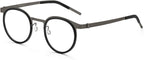 Retro Round Reading Glasses for Men and Women, Lightweight Pure Titanium Blue Light Blocking Eyeglasses (Color : Black, Size : 3.5x)