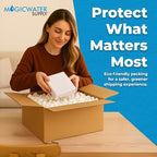 MagicWater Packing Peanuts for Shipping - 1 Cu Ft - Bio Tube Recycled Compostable & Biodegradable Void Filler - Cushion for Shipping Packaging - Dust-Free & Abrasion Resistant - Non Styrofoam