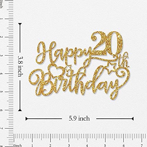 WeBenison Happy 20th Birthday Cake Topper 20th Birthday Cake Supplies Boy or Girl 20 Years Old Birthday Party Decorations Gold Glitter