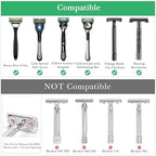 Linkidea Stainless Steel Safety Razor Stand, Men's Travel Shaving Razor Holder, Compatible with Gillette Fusion 5 Long Handle Safety Razor (Black)
