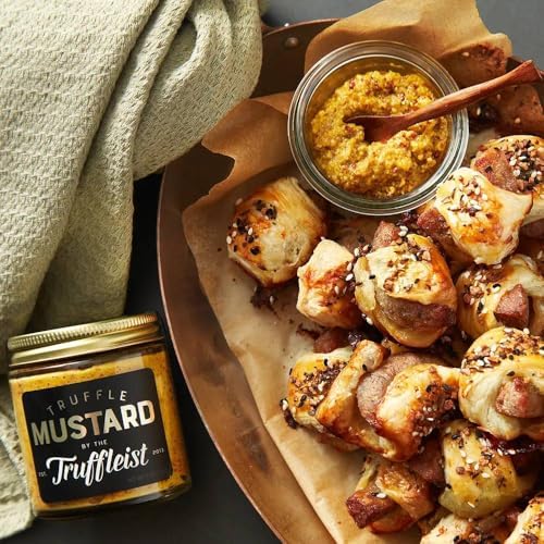 The Truffleist Truffle Mustard – Infused with Real Black Truffles – Italian Truffle Mustard Spread for Burgers, Sandwiches, Charcuterie & Marinades – 4 oz