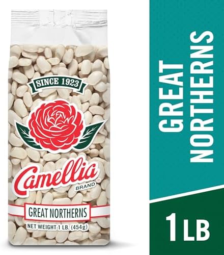 Camellia Brand Dried Great Northern Beans – Premium White Beans for Soups, Stews, Casseroles & Side Dishes – Non-GMO, Gluten-Free, High Protein, Vegan & Vegetarian Friendly, 1 Pound (Pack of 12)