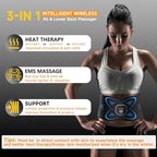 Ab Stimulator Muscle Toner, Abs Stimulator Abdominal Massage Belt with Heating for Lose Belly Fat & Cellulite Melting & Stomach Smooth & Firming, Lower Back Massager for Pain Relief Women Men Gifts