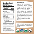 EarthChimp Organic Vegan Protein Powder - with Probiotics - Non GMO, Dairy Free, Non Whey, Plant Based Protein Powder for Women and Men, Gluten Free - 26 Servings 32 Oz (Vanilla)