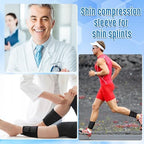 Threlaco 2 Pcs Shin Splint Compression Wrap Adjustable Shin Splints Brace Athletics Compression Sleeve Calf Brace for Men Women Tibial Stress Syndrome Running(Black)