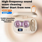 Portable Rechargeable Ultrasonic Contact Lens Cleaner Case, Compact Deep Cleaning Device, Contact Lens Cleaner Machine with 3-Minute Cycle, Mirror & Tweezers for Travel, Office (1Pcs)
