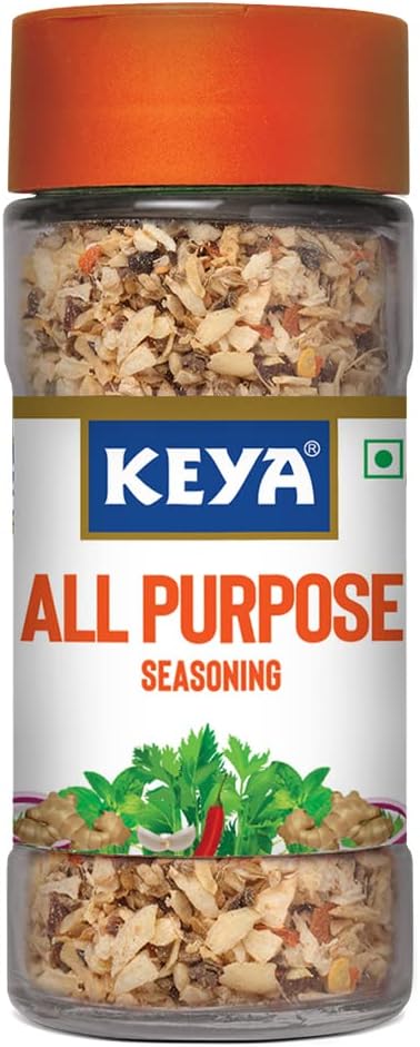Keya All Purpose Seasoning 60gm l Natural Healthy Spice Blend for Pizza, Pasta Glass Bottle Premium Herbs and Spices, 60gm