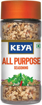 Keya All Purpose Seasoning 60gm l Natural Healthy Spice Blend for Pizza, Pasta Glass Bottle Premium Herbs and Spices, 60gm