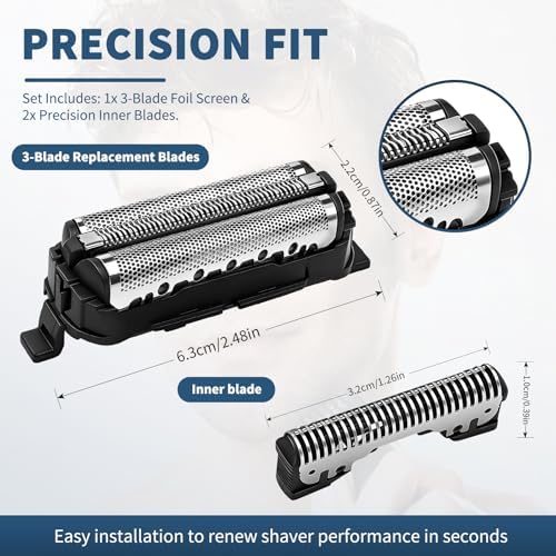 Replacement Foil and Cutter Blade Set for Panasonic WES9013PC Models, Compatible with ARC3 Shavers ES-LL41-K, ES8103S (1 PACK)