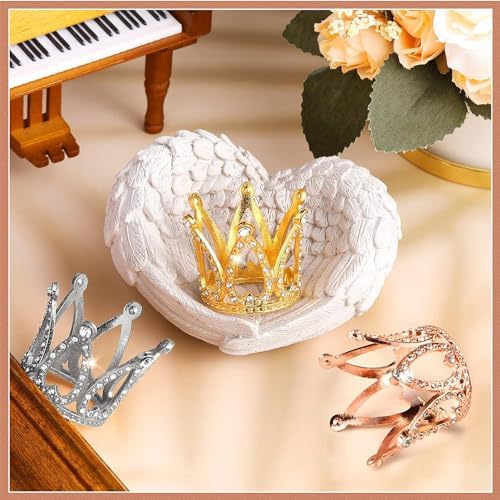16pcs Mini Crown Cake Topper Crown Tiara Cake Topper Baby Princess Tiara Crown Rhinestone Crown Cake Decorations for Baby Shower Princess Themed Birthday Wedding Party(Gold)