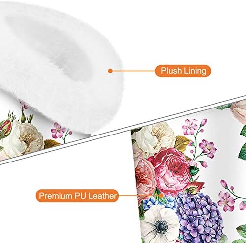 Fintie Plush Lined Double Eyeglasses Holder with Magnetic Base, Glasses Stand Case Organizer for Desk, Nightstand, Office, Flower Festival