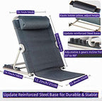 Jarler Bed Backrest Adjustable Chair - Lifting Folding Bed Back Rest Support Resting Reading Seating Beach, 6 Degree Sit-up Folding Wedge for Elder Disability (Oxford Cloth, Black)