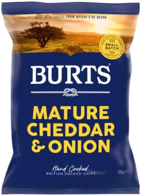 Burts Potato Chip Vintage Cheddar and Green Onion 5.3 OZ (Pack of 3)