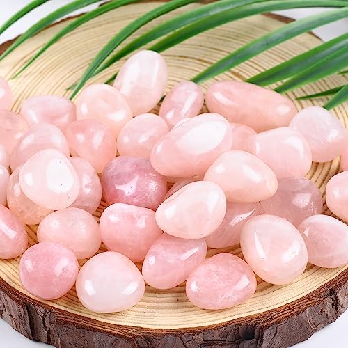 3lb Natural Bulk Rose Quartz Tumbled Polished Stones Crystal Set Quartz Stone Kit Real Raw Stones for Home Decoration Reiki Gifts Energy Therapy Beginners-Stone Size 15-30MM