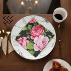 Elegant Black Rose Paper Napkins Decorative Dinner Napkins Disposable Party Napkins Holiday Spring Summer Serviettes Paper Decoupage (20-Count)