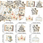Ephlyn 54Pcs Edible Once Upon A Time Birthday Cupcake Toppers Wafer Paper Fairytale Book Party Castle Opening Magic Book Cupcake Picks for Princess Party Cake Decoration Supplies Gold