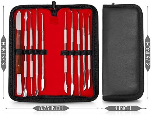 SURGICAL ONLINE Stainless Steel Wax Carvers Set, Pottery & Polymer Clay Tools, Sculpting Kit with Carrying Case