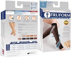 Truform Sheer Compression Stockings, 15-20 mmHg, Women's Knee High Length, Open Toe, 20 Denier, Nude, Small