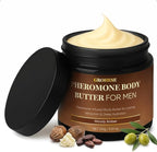 Pheromone Body Butter for Men, Woody Amber Skin Body Cream – with Shea Butter, Cocoa Butter, Coconut Oil (Woody Amber)
