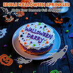 Edible Pearl Sprinkles,Nonpareils Purple Black Green and Orange Mix,130g/4.58oz,Cute Pearls Cake Candy,Mini Sugar Sprinkles for Decorations Baking,Cake Ice Cream Cookies Cupcake Toppe Chocolate,Birthday Thanksgiving Christmas Supplie