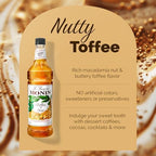 Monin - Toffee Nut Syrup, Bold and Buttery, Great for Coffee and Desserts, Gluten-Free, Non-GMO (1 Liter)