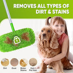 Reusable Mop Pads Fit Swiffer Sweeper, 4-Pack Microfiber Mop Replacement Pads, Washable Wet Mopping Cloths & Dry Sweeping Chenille Pads Refill for Floor Cleaning