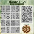 16 Sheets 16 Styles Animal Series Polymer Clay Texture Mat Cats Clay Modeling Pattern Pad Owls Texture Sheets for Making Earrings Jewerly Tools, 4×2.6 inch