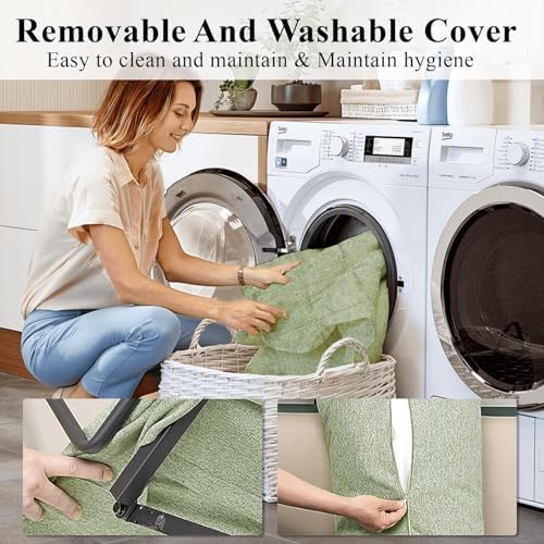 Electric Lift Backrest Bed for Elderly-Adjustable 2-80° Remote Control Lift with Removeable Foot Pad & Cushion for Seniors/Patients,661Lb Capacity,Quiet (<50dB),Grass Green