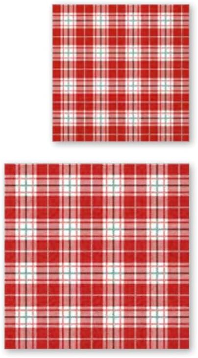 IHR Ideal Home Range Party Napkins Disposable 3-Ply Paper Lunch Napkin Pack, 6.5" x 6.5", Chequers Red, 20-Count