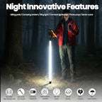 Walking Stick with LED Light for Night Climb, Recharged Glowing Travel Trekking Pole IP67 Waterproof Hiking Poles, Portable Mobility Aid for Women Men Home Camping, Hiking, Emergency, Hikers Gift