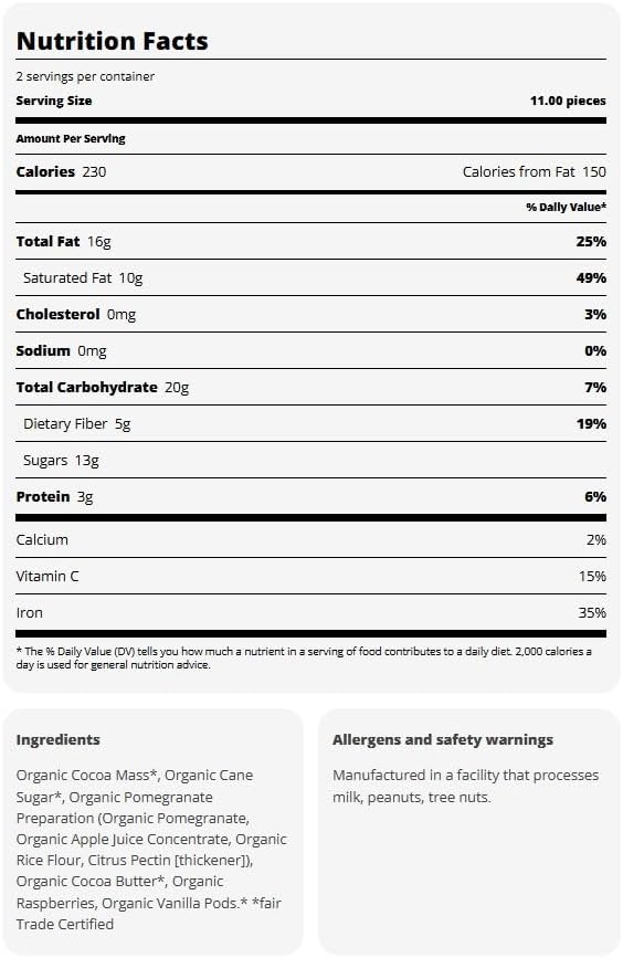 Central Market Organic 71% Cacao Pomegranate Raspberry Dark Chocolate Bar 3.16 oz 4 Bars