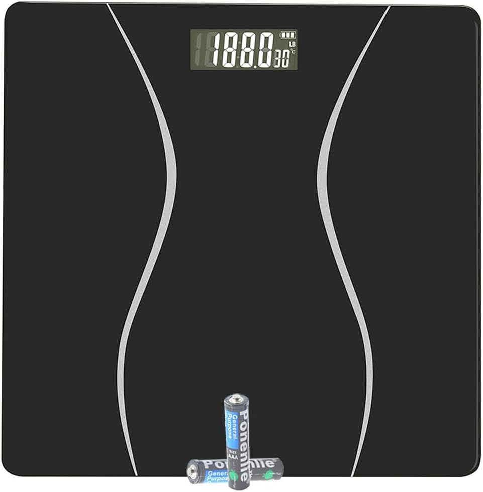 Scale for Body Weight, Digital Bathroom Scale, Weight Scales for People,Body Scale,Black,Max:400LB/180KG,2 Weighing Units: LB/KG