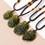 Czech Meteorite Necklace Green Stone Moldavite Pendant Healing Energy, 11223S1BOTTON