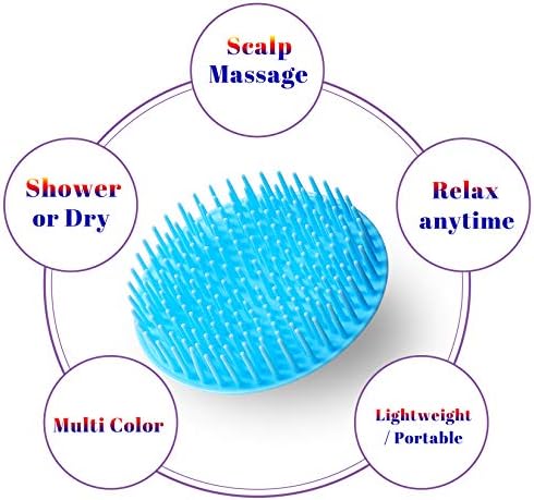 4Pack Hair Scalp Exfoliator Brush Dandruff Cleaning Brush, Flexible Scalp Massager, Shower Shampoo Brush for Home, Office, Travel and Pets