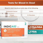 INDICAID Immunochemical Fecal Occult Blood Test (iFOB), FIT Colon Test, Accurate and Easy at Home, No Prep Required (2 Pack)