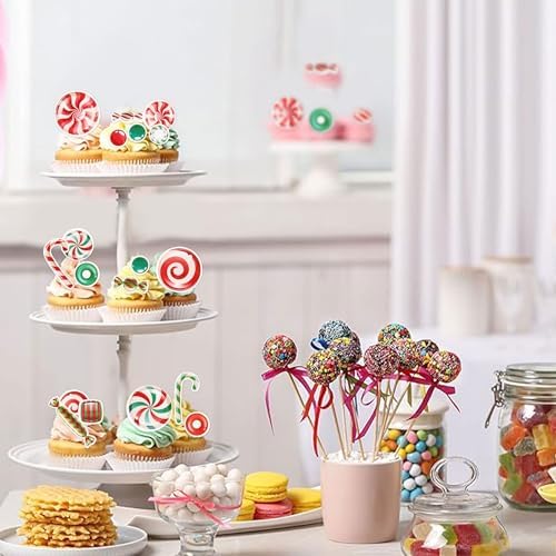 54PCS Edible Christmas Cupcake Toppers - Wafer Paper Candy Cupcake Toppers Decorations for Christmas Party Supplies Holiday Party Decorations