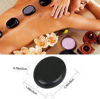 6 Pcs Medium Hot Massage Stones Set Natural Basalt Warm Rocks Kit for Home Spa Massager for Back&Leg& Face &Foot