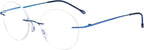 Eyekepper Frameless Reading Glasses Women - Round Rimless Readers Men Blue +1.50