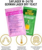 Craft A Brew - SafLager W-34/70 Yeast - German Lager Dry Yeast - For Craft Lagers - Ingredients for Home Brewing - Beer Making Supplies - [1 Pack]